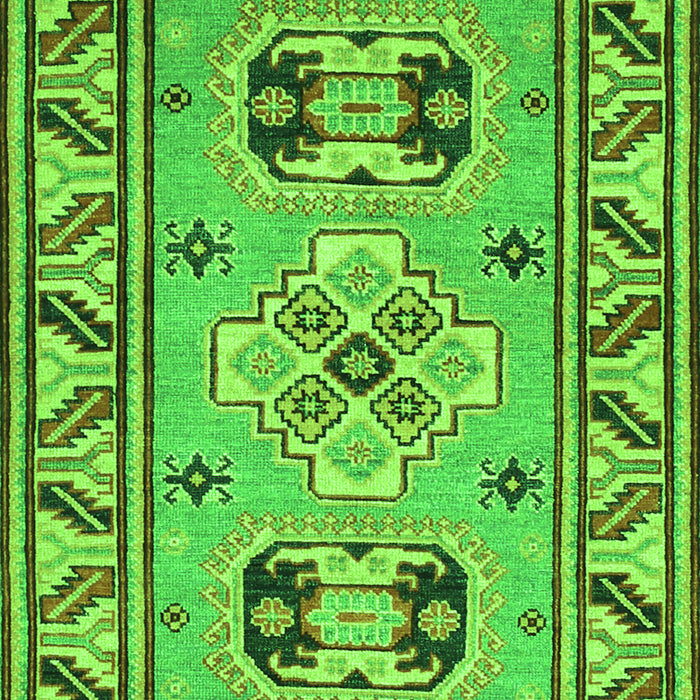 Serging Thickness of Machine Washable Geometric Green Traditional Area Rugs, wshtr752grn