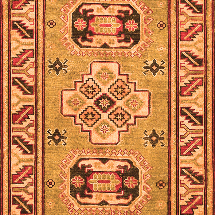 Serging Thickness of Machine Washable Geometric Orange Traditional Area Rugs, wshtr752org