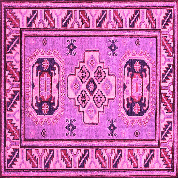 Square Machine Washable Geometric Pink Traditional Rug, wshtr752pnk
