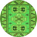 Machine Washable Geometric Green Traditional Area Rugs, wshtr752grn