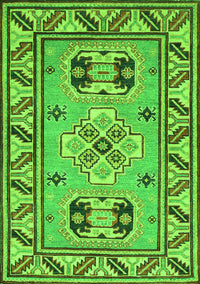 Geometric Green Traditional Rug, tr752grn