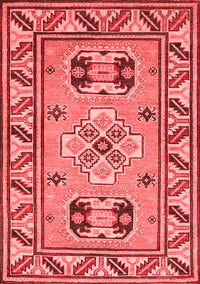 Geometric Red Traditional Rug, tr752red