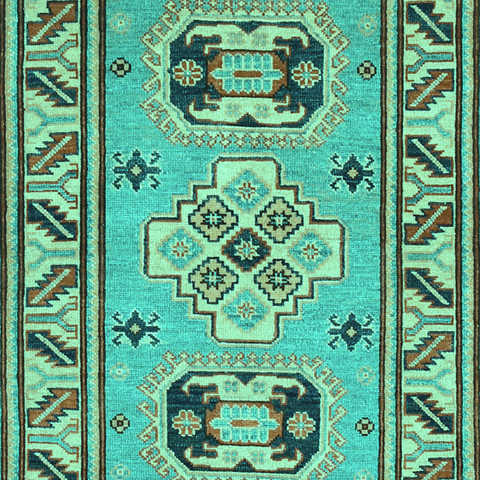 Machine Washable Geometric Turquoise Traditional Area Rugs, wshtr752turq
