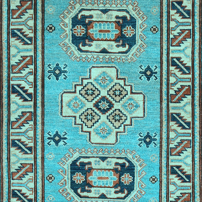 Machine Washable Geometric Light Blue Traditional Rug, wshtr752lblu