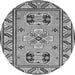 Square Geometric Gray Traditional Rug, tr752gry