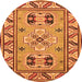 Machine Washable Geometric Orange Traditional Area Rugs, wshtr752org