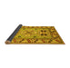 Sideview of Geometric Yellow Traditional Rug, tr752yw