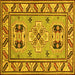 Square Geometric Yellow Traditional Rug, tr752yw