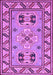 Machine Washable Geometric Purple Traditional Area Rugs, wshtr752pur