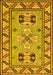 Geometric Yellow Traditional Rug, tr752yw