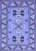 Machine Washable Geometric Blue Traditional Rug, wshtr752blu