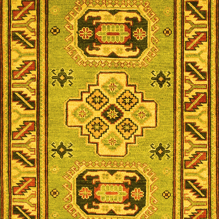 Machine Washable Geometric Yellow Traditional Rug, wshtr752yw