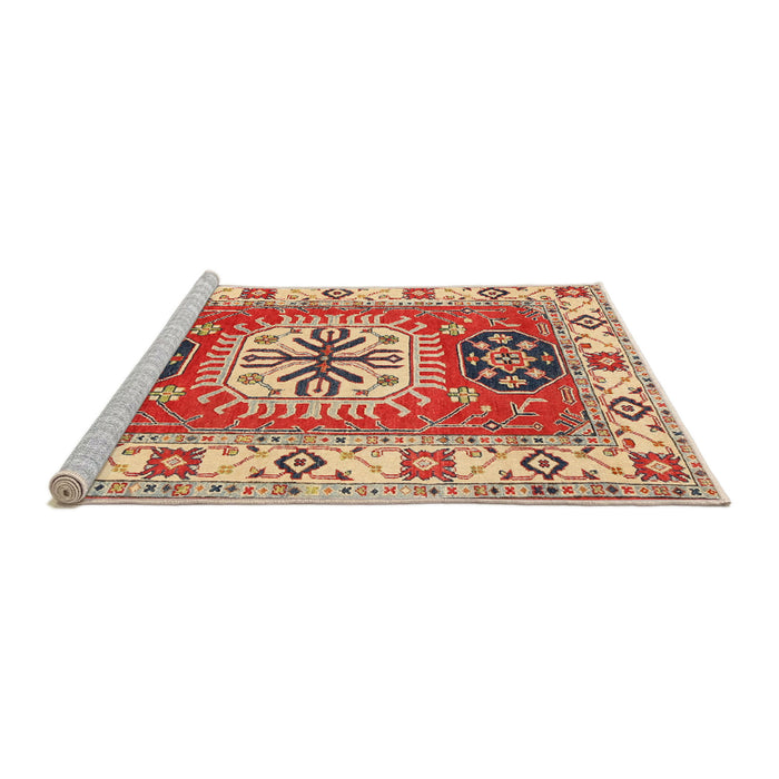 Sideview of Machine Washable Traditional Red Rug, wshtr753