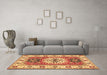 Machine Washable Persian Brown Traditional Rug in a Living Room,, wshtr753brn