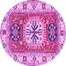 Round Persian Purple Traditional Rug, tr753pur