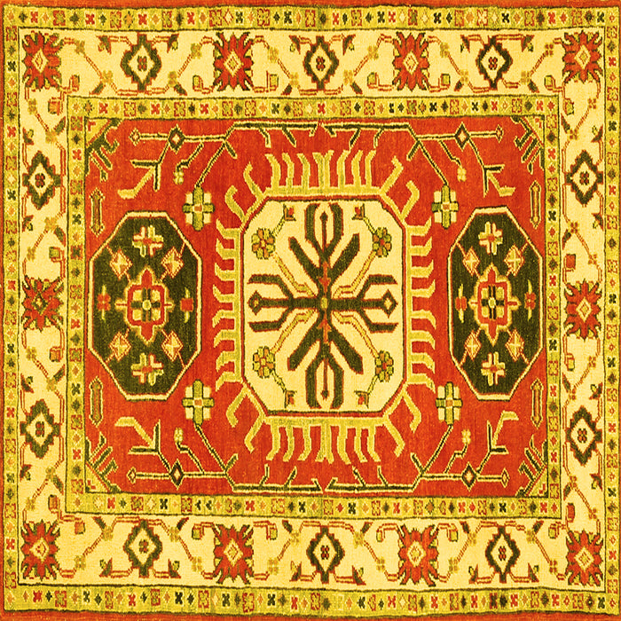 Square Persian Yellow Traditional Rug, tr753yw