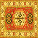 Square Persian Yellow Traditional Rug, tr753yw
