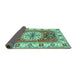 Sideview of Persian Turquoise Traditional Rug, tr753turq