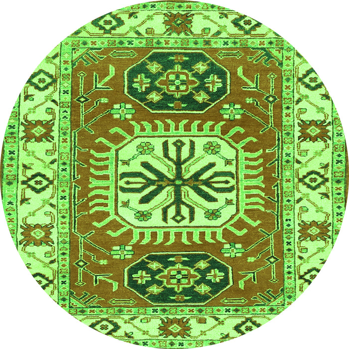 Square Persian Green Traditional Rug, tr753grn