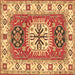 Square Machine Washable Persian Brown Traditional Rug, wshtr753brn