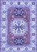 Machine Washable Persian Blue Traditional Rug, wshtr753blu