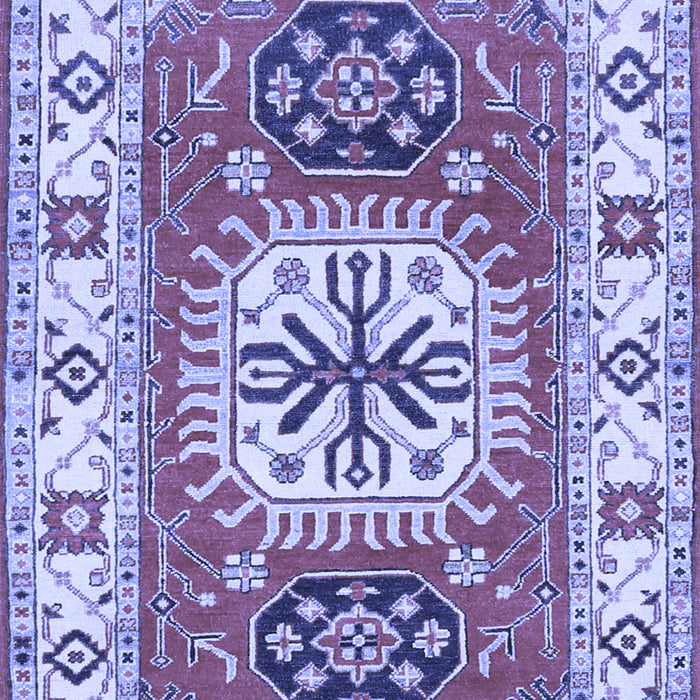 Machine Washable Persian Blue Traditional Rug, wshtr753blu