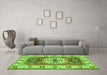 Machine Washable Persian Green Traditional Area Rugs in a Living Room,, wshtr753grn