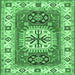 Square Persian Emerald Green Traditional Rug, tr753emgrn