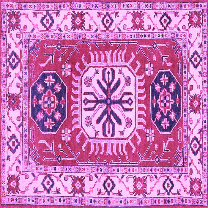 Square Machine Washable Persian Purple Traditional Area Rugs, wshtr753pur