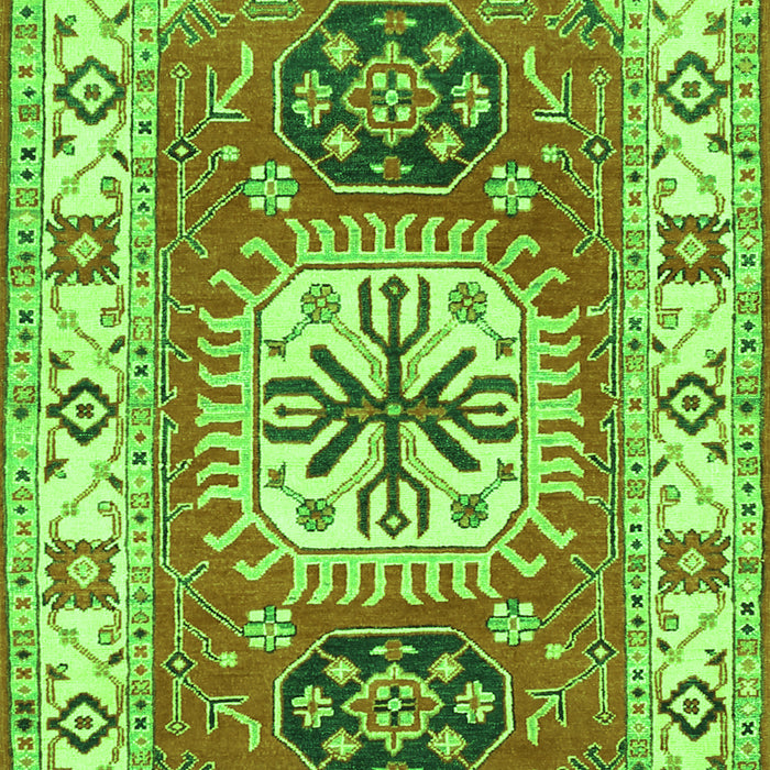 Serging Thickness of Machine Washable Persian Green Traditional Area Rugs, wshtr753grn