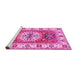 Sideview of Machine Washable Persian Pink Traditional Rug, wshtr753pnk