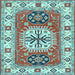 Square Machine Washable Persian Light Blue Traditional Rug, wshtr753lblu