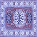 Square Persian Blue Traditional Rug, tr753blu