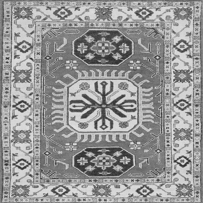 Round Machine Washable Persian Gray Traditional Rug, wshtr753gry