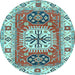 Round Persian Light Blue Traditional Rug, tr753lblu