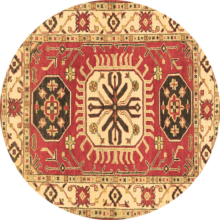 Round Persian Brown Traditional Rug, tr753brn
