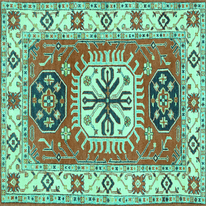 Square Persian Turquoise Traditional Rug, tr753turq