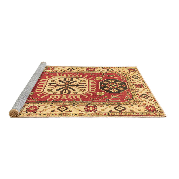 Sideview of Machine Washable Persian Brown Traditional Rug, wshtr753brn
