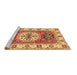 Sideview of Machine Washable Persian Brown Traditional Rug, wshtr753brn