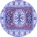 Round Persian Blue Traditional Rug, tr753blu