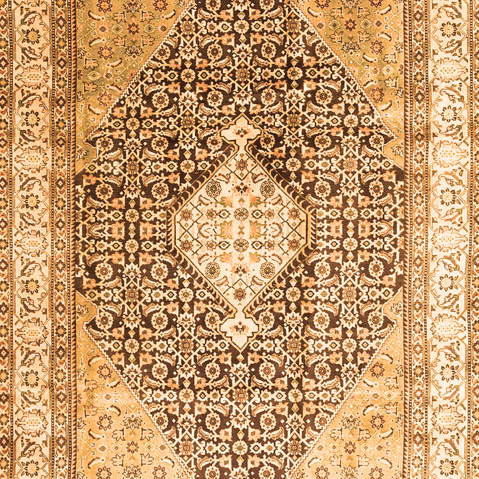 Serging Thickness of Machine Washable Persian Orange Traditional Area Rugs, wshtr754org