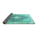 Sideview of Persian Turquoise Traditional Rug, tr754turq