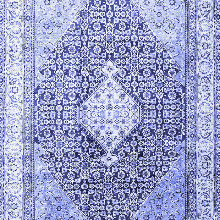 Machine Washable Persian Blue Traditional Rug, wshtr754blu