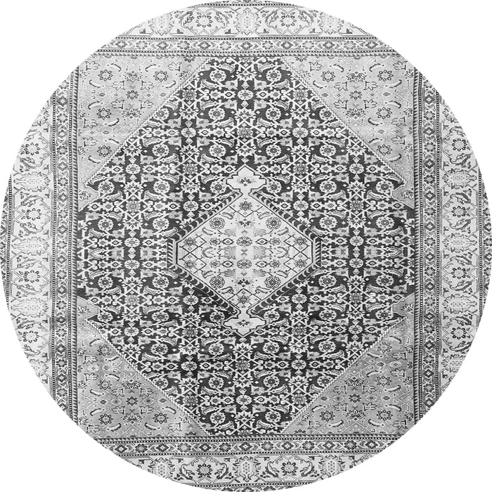 Machine Washable Persian Gray Traditional Rug, wshtr754gry