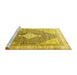 Sideview of Machine Washable Persian Yellow Traditional Rug, wshtr754yw