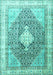 Machine Washable Persian Turquoise Traditional Area Rugs, wshtr754turq