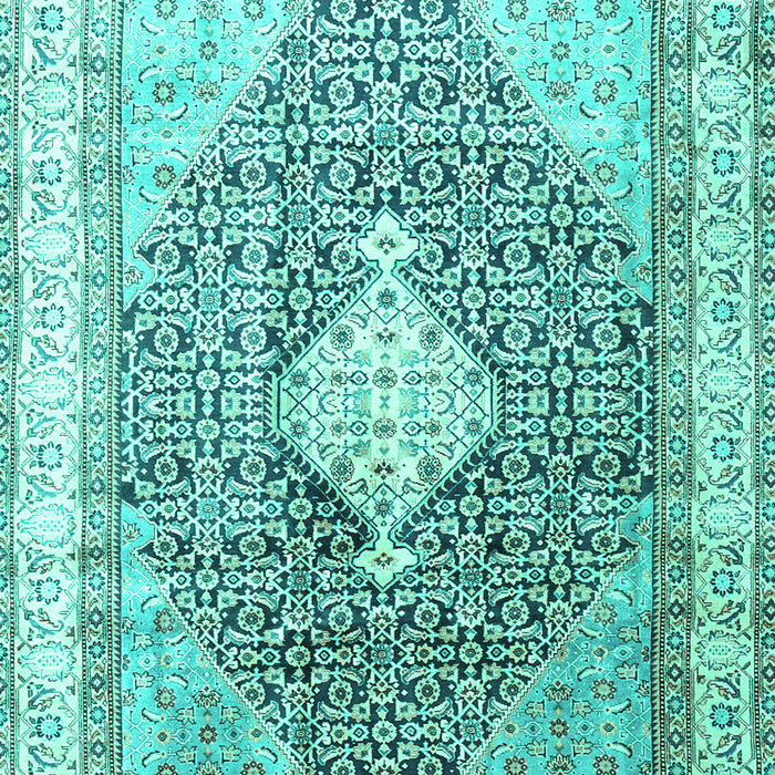 Machine Washable Persian Turquoise Traditional Area Rugs, wshtr754turq