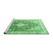 Sideview of Machine Washable Persian Emerald Green Traditional Area Rugs, wshtr754emgrn