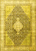 Machine Washable Persian Yellow Traditional Rug, wshtr754yw
