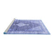 Sideview of Machine Washable Persian Blue Traditional Rug, wshtr754blu